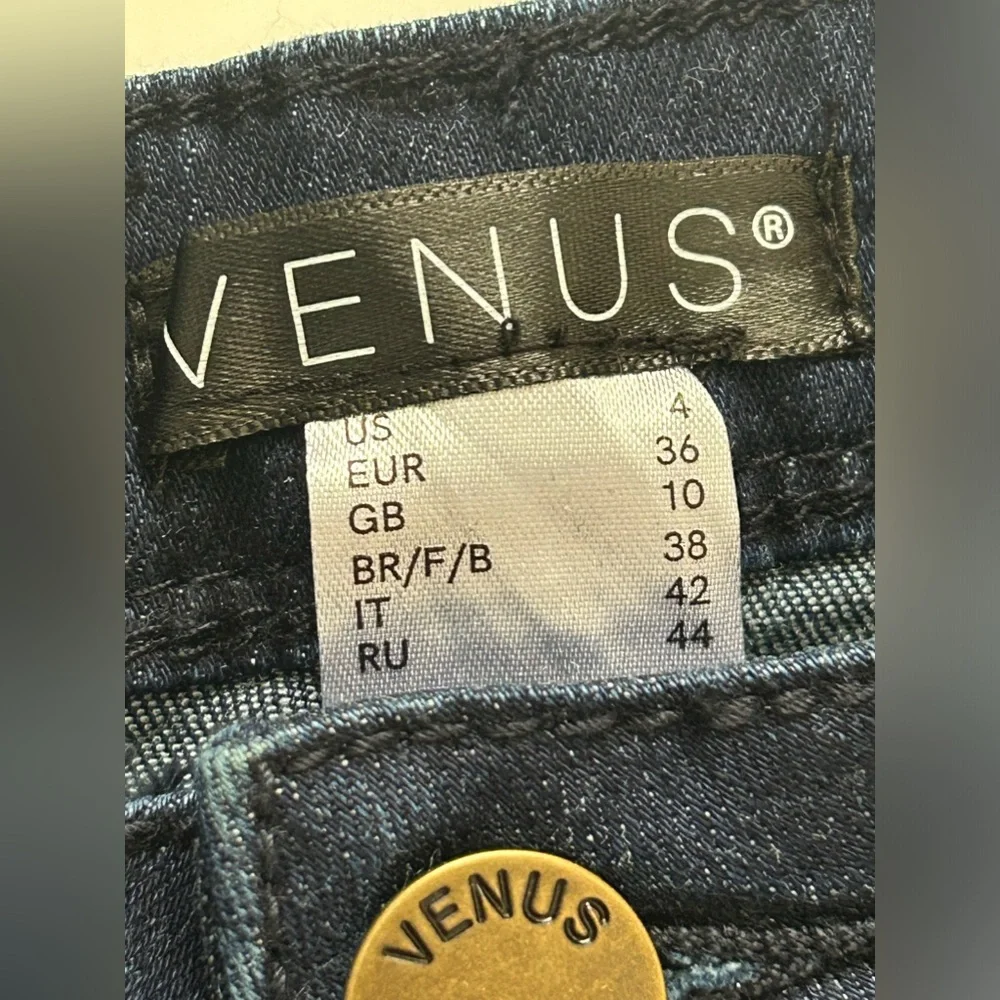 New Venus Lace Sequins Detailing Blue Jeans Size 4 - Picture 9 of 9